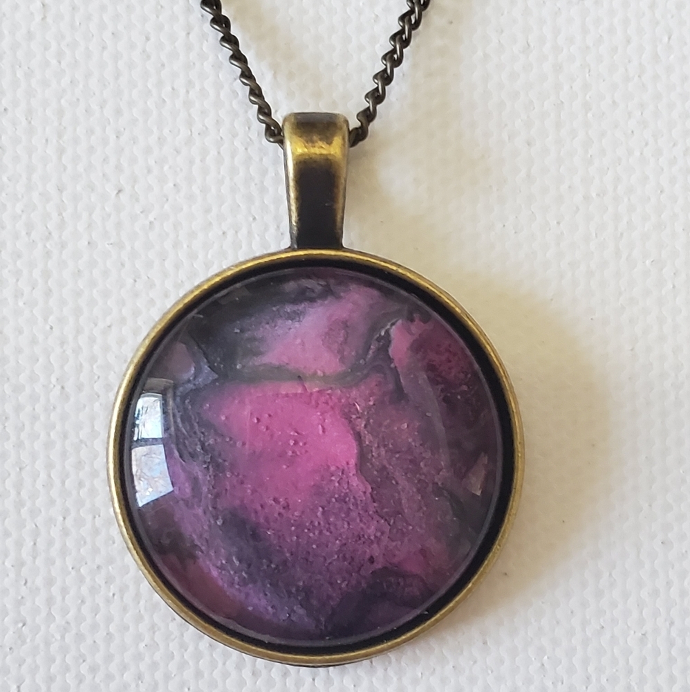 Handcrafted acrylic poured necklace